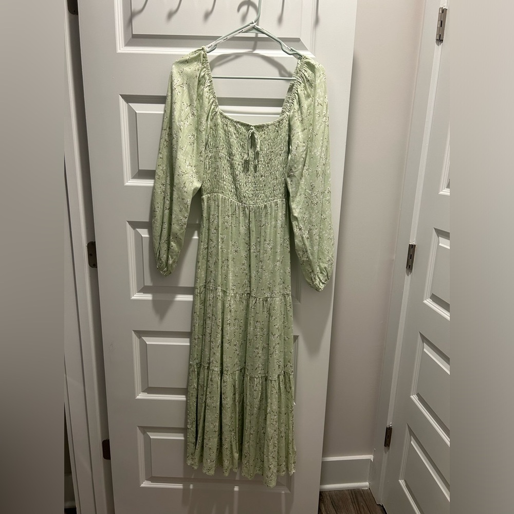 Minkpink Green Floral Midi Dress